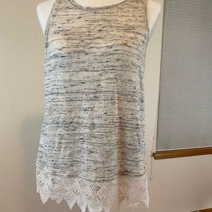 Women’s Sz L Maurices Grey/White Sleeveless